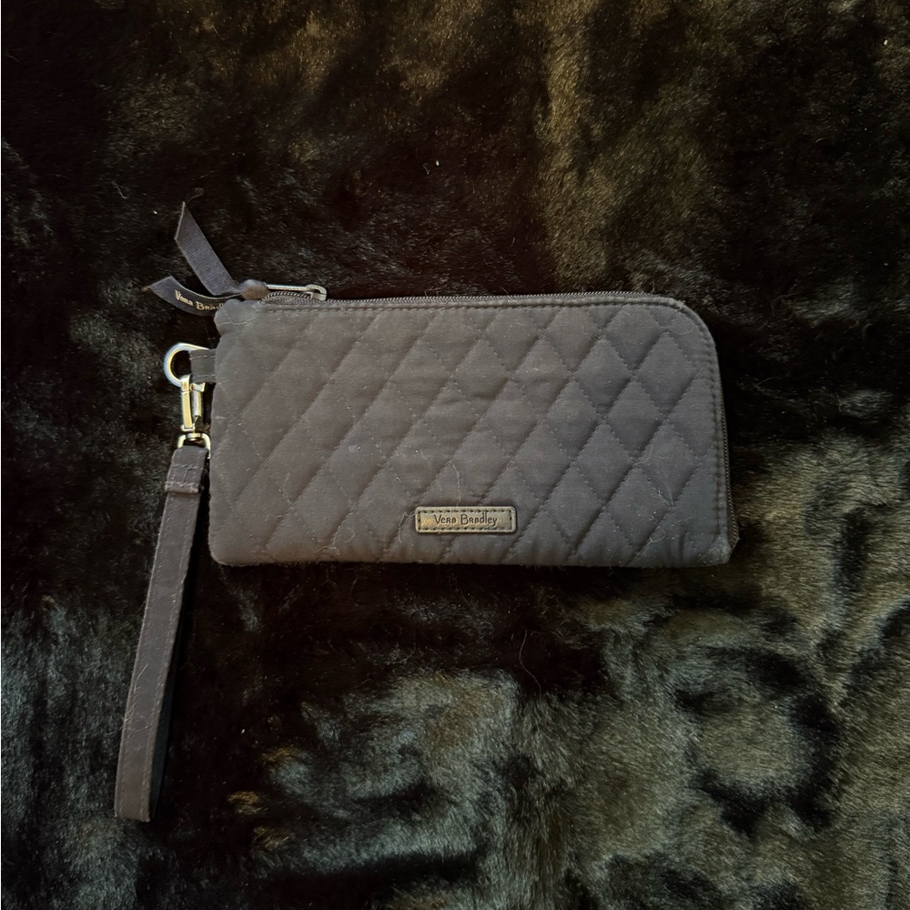Vera Bradley Navy Quilted Clutch with Chain Strap